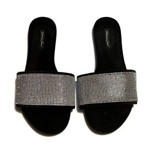 Victoria’s Secret Black Rhinestone Slippers
